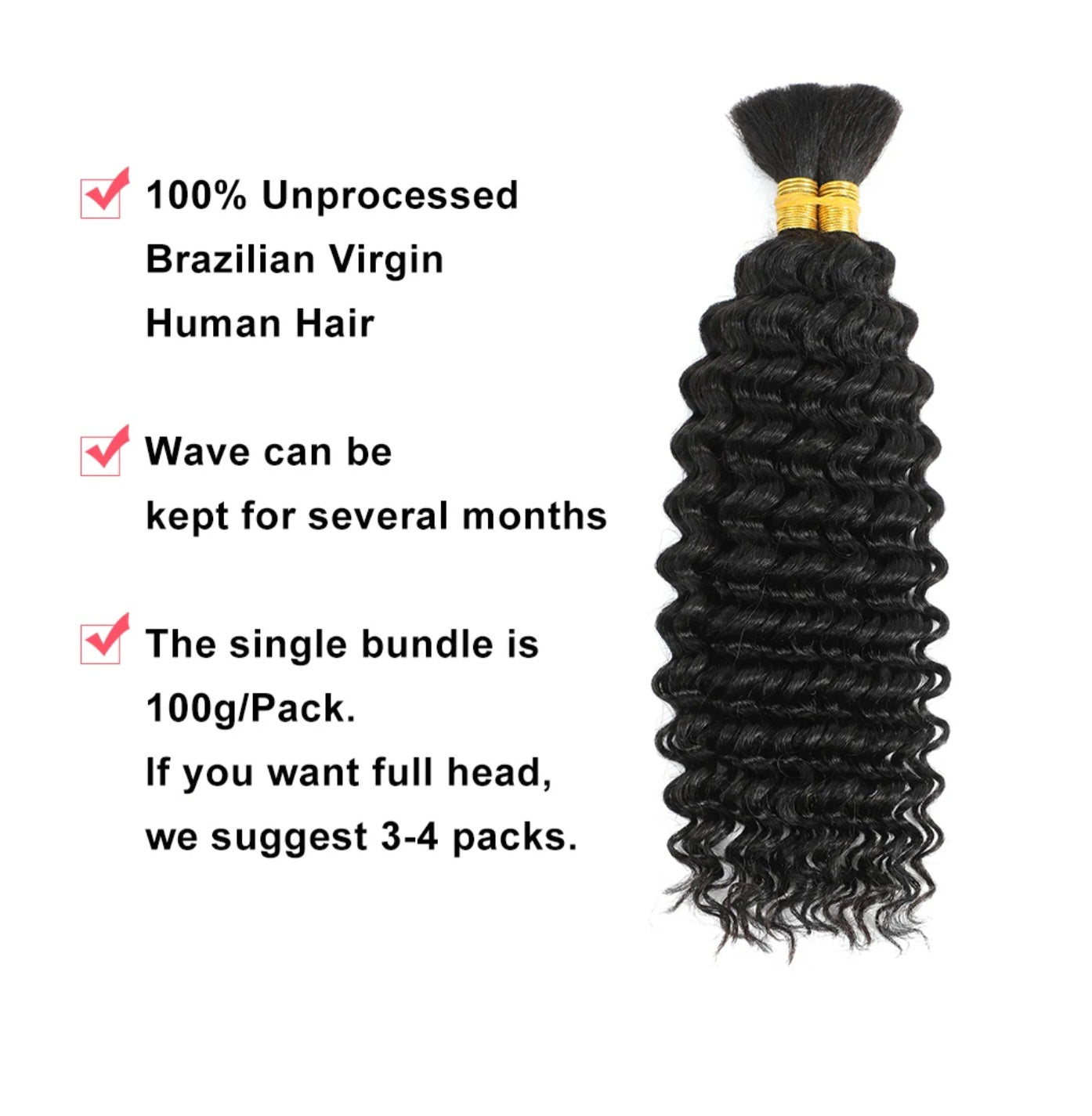 Human Hair Braids Deep Bulk