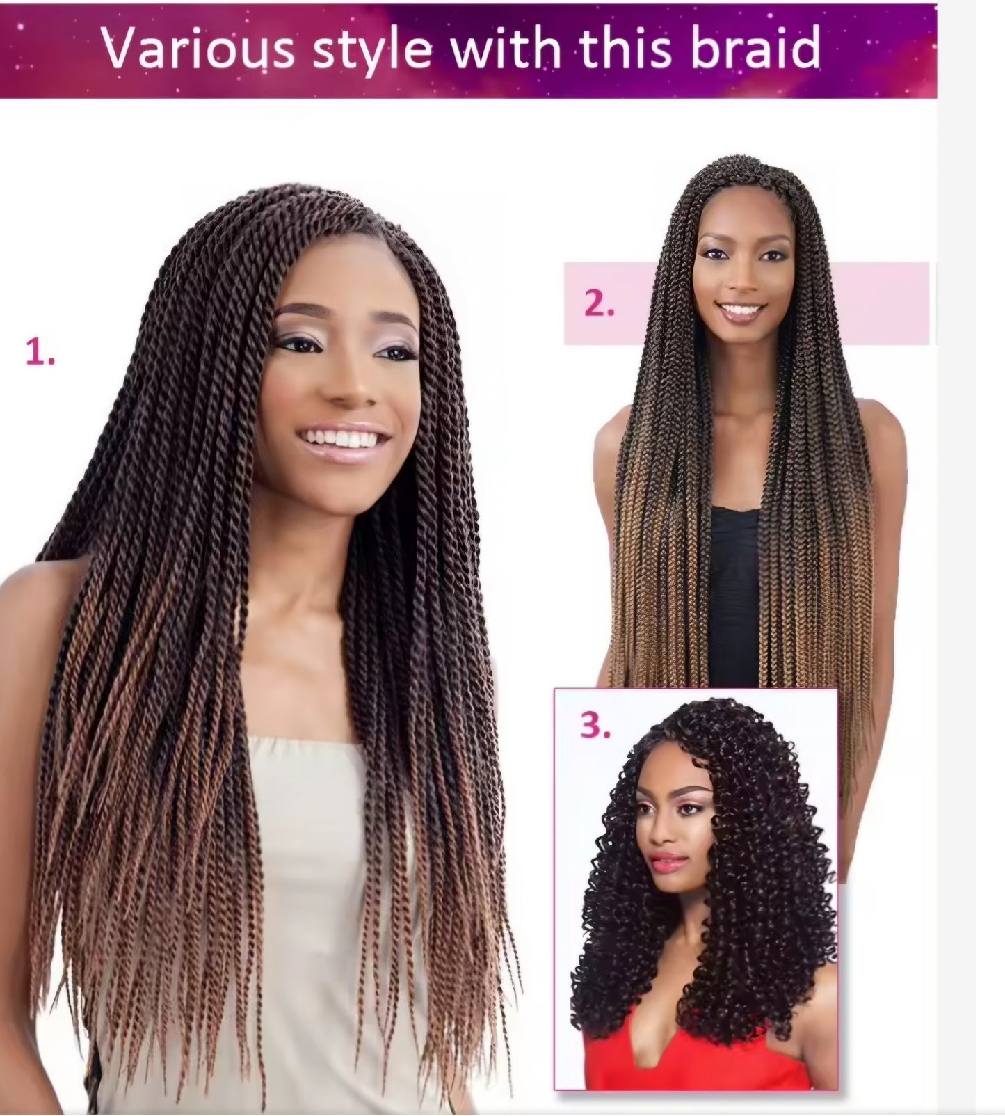 Kanekalon 3X Pre Stretched Braiding Hair 26"
