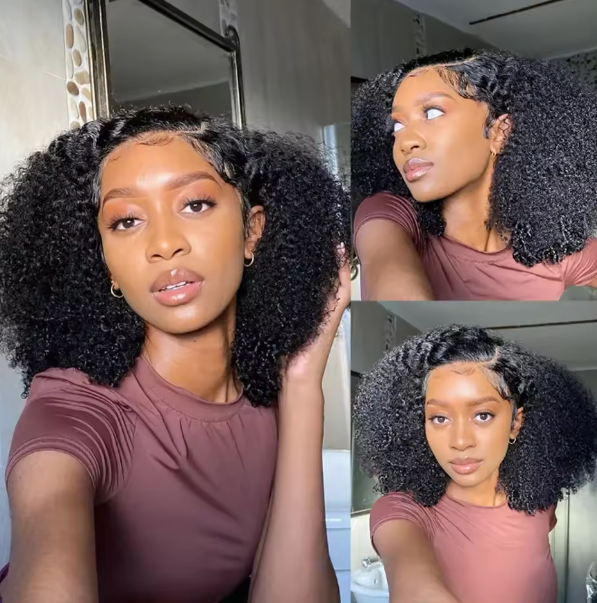 Brazilian Virgin Kinky Curly Human Hair Wig 13x4 Pre Plucked Lacefront (16"-32")