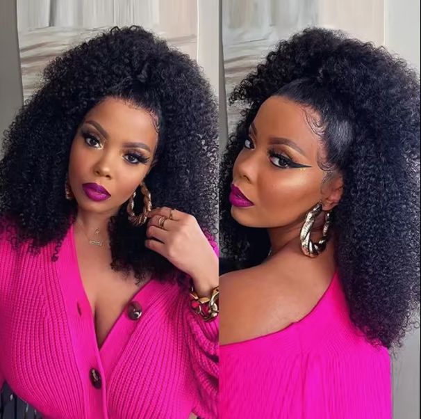 Brazilian Virgin Kinky Curly Human Hair Wig 13x4 Pre Plucked Lacefront (16"-32")