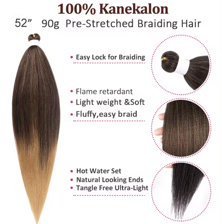 Kanekalon 3X Pre Stretched Braiding Hair 26"
